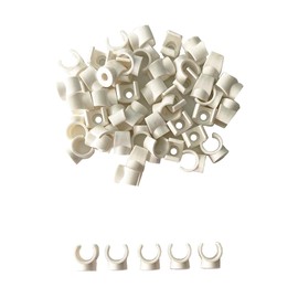 CZAKOMIX Pack of 50 PEX Clips, 14 mm Pipe Hanger Clamps, Pipe Support Holder, Plastic U-Shaped Pipe Clamps, Water Pipe Holder Clamps, Suitable for Water Pipes, Cable Pipes, Gas Pipes (White)