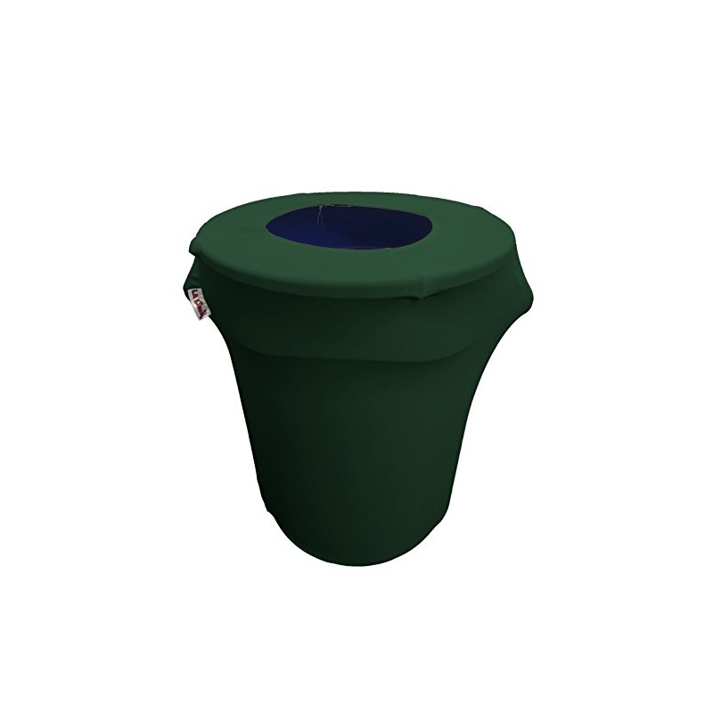LA Linen Stretch Spandex Trash Can Cover 32-Gallon Round, Hunter