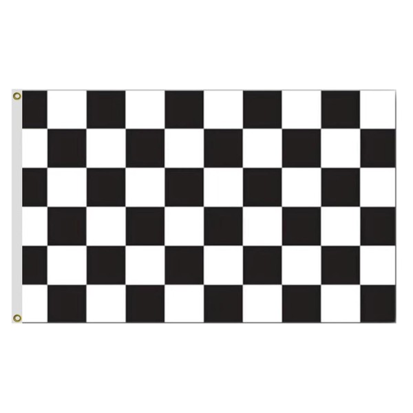 Checkered Flag 6X10 FT, Outdoor Polyester Flags, Black and White