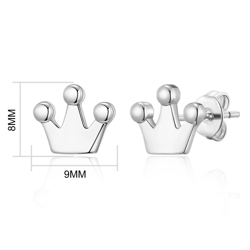 Philip Jones Silver Plated Crown Stud Earrings