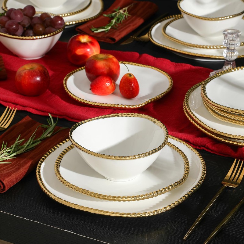 Christian Siriano Akoya Porcelain Dinnerware Set, 12-Piece - Dish Set