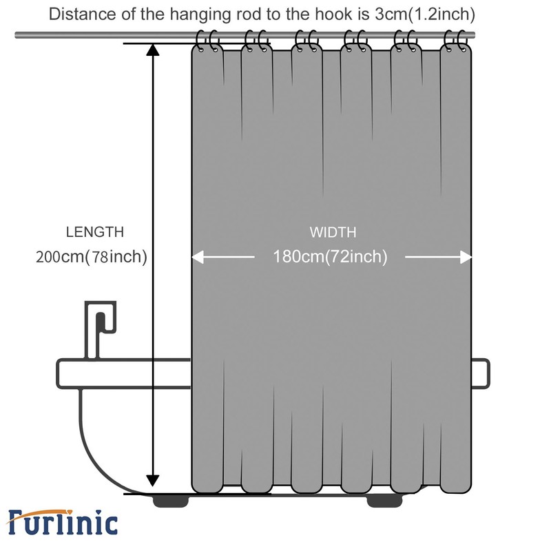 Furlinic Shower Curtain, Bathroom Curtain For The Bathtub, Textile Bath