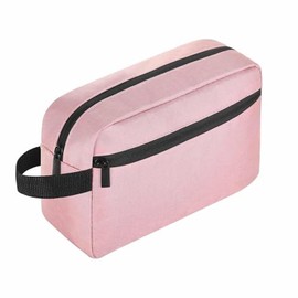 GeorgeX Bolsa de Maquillaje de Viaje, Neceser Mujer para el Maquillaje Orgnaanizador de Cosméticos con Asa Adecuado para Uso Diario en Viajes de Negocios (Rosa Claro)