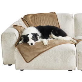 Lesure Waterproof Dog Blankets for Large Dogs - Cat Blanket for Couch Protection - Sherpa Fleece Waterproof Pet Blanket Pup Protector, Soft Plush Reversible Throw Furniture Protector，Camel，40x50''