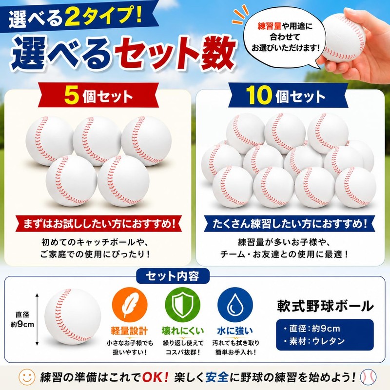 [Soft Material] Baseball Soft Type B (Set of 5)