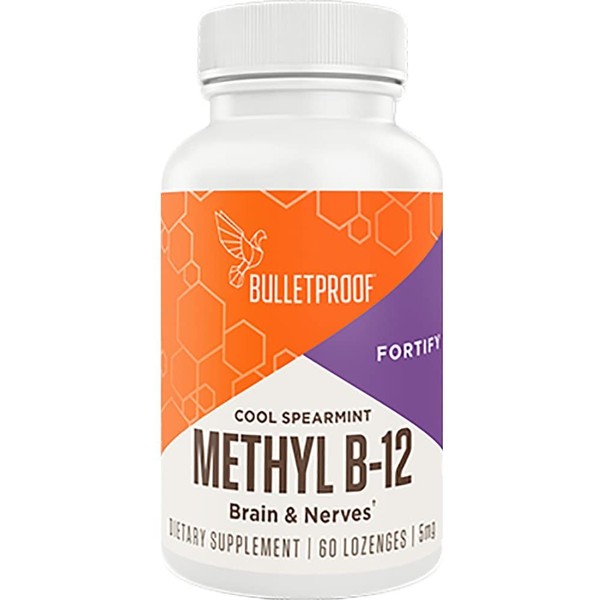 Bulletproof Methyl B-12 Supplement, Supports Healthy Brain Cells and Nervous System, Spearmint, 60 Lozenges