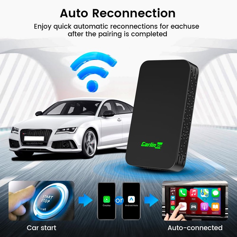CarlinKit 5.0 2-in-1 Wireless Adapter for CarPlay&Android Auto Wireless Dongle,Stability