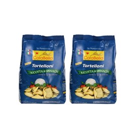 Corabella Ricotta & Spinach Fresh Pure Cheese Tortellini Pasta with Eggs, Gouda, Mozzarella Cheese, Sunflower Oil – Convenient Pack of 2 (8.8 Oz Each)