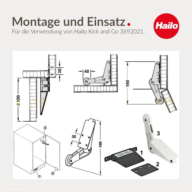 Door Opener for Doors 30 cm Width with Foot Pedal