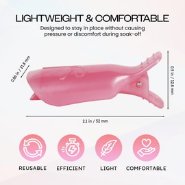 Beauticom 10PCs Plastic Acrylic Nail Art Soak Off Cap Clip UV Gel Polish Remover Wrap Tool (Pink)