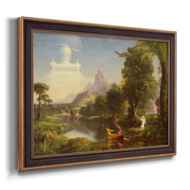 Renditions Gallery Wall Art Paintings The Voyage of Life: Childhood Abstract Art Prints by Thomas Cole for Bedroom Dining Living Room Office Home Kitchen Wall Decor - 21X25 - Bronze & Gold Framed - LT499