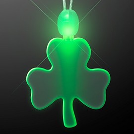 FlashingBlinkyLights Light Up Shamrock Necklace With Green LEDs