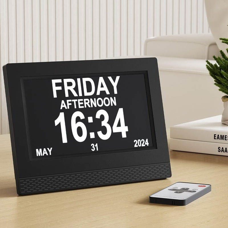 Artiss 7" Digital Day Clock Alarm Calendar Dementia Date Week