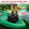 Kayak Fishing Crate with 4 Rod Holders,13"x13" Kayak Tackle Storage