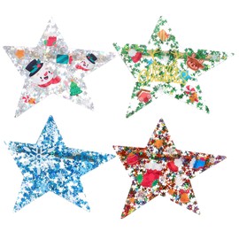 Minkissy 4pcs Christmas Hair Clips for Women Decorative Hair Band Small Barrettes Star Pattern for Wedding Party