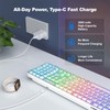 GEEZER Computer Backlit Keyboard White Crystal - Full-Size Bluetooth Wireless