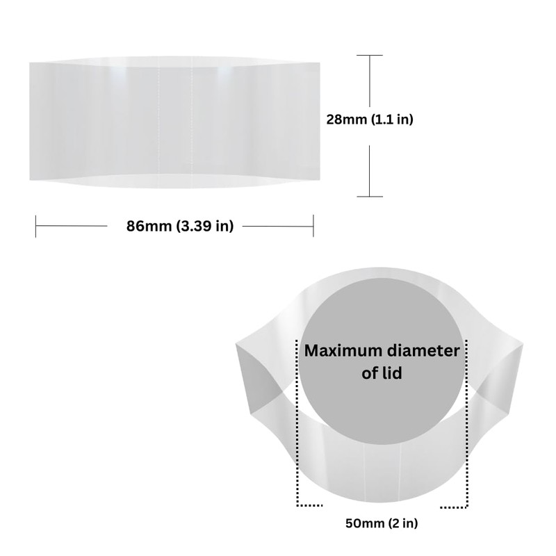 86 x 28 mm Clear Perforated Shrink Band for Spice