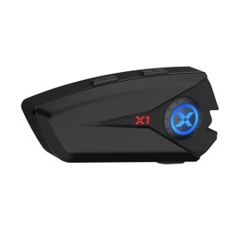 X1 バイクインカム bluetooth V5.3 連続使用60時間 IP65防水性 ヘルメットスピーカー バイクヘルメット CVC/DSP騒音抑制技術 40mm高性能ステレオスピーカー 技適認証済み 日本語説明書 1人用