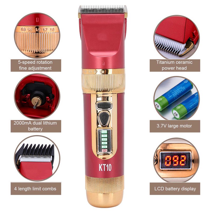 Hair Clipper Kit Rechargeable Men Hair Trimmer Barber Cutter for