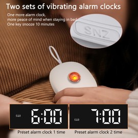 Atyhao Digitaler Wecker, Vibrationswecker, Tragbarer Vibrationswecker, Elektronischer LED-Digitalwecker, LED-Digitaluhr für Studentenkinder