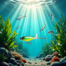 1Pc Topwater Fishing Lures Bass with Floating Tractor Rotating Tail Barb Treble Hooks Artificial Hard Bait Swimbait Lures Surface Crankbait for Bass Trout Walleye Pike Musky Fishing Topwater