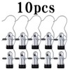 20-Pack Stainless Steel Windproof Hanger Hooks with Adjustable Clips for