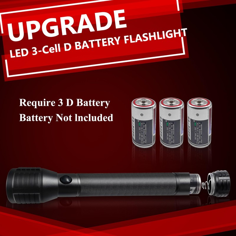 Miuree Heavy-Duty LED D Battery Flashlight (3-D)