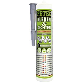 PETEC Kleber Montagekleber Außen & Innen grau Universalkleber extra stark Kleben & Dichten. Baukleber Dichtmasse für saugende und nichtsaugende Klebeflächen 94629