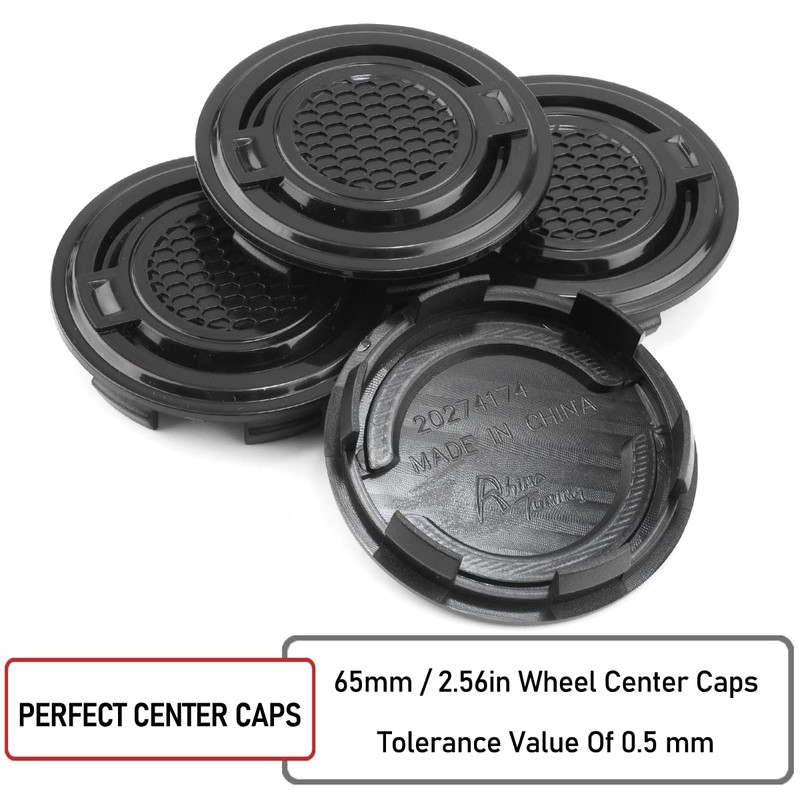 RTrhinotuning 4PCS 65mm Wheel Center Caps for 2010-2014 Mustang 18”