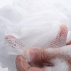 Puf de ducha (malla blanca, 6 unidades, 35 g/piezas)