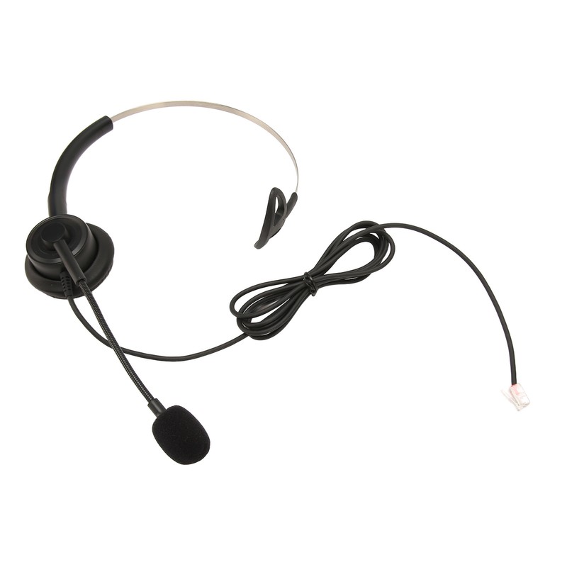 Telephone Headset Single Ear Professional Noise Canceling Adjustable Wired Phone