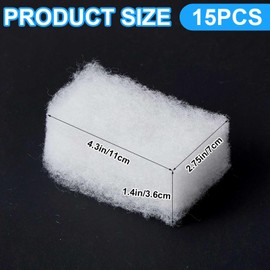 Baquler 15 Pcs Water Polishing Pads Polishing Filter Pads Compatible with 306/307/ 406/407 Aquarium Filter