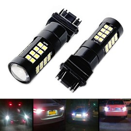 SOCAL-LED LIGHTING 3156 3157 Strobe Reverse Light LED Bulbs, 6000K Xenon White Super Bright Flashing Back up high Mount 3rd Brake Lights, Pack of 2