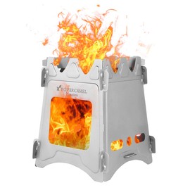 Lixa-da Camping Stove Wood Stove Mini Wood Carburettor Foldable Portable Alcohol Stove and Hobo Stove for Outdoor Activities, Cooking, Hiking, Picnic, BBQ