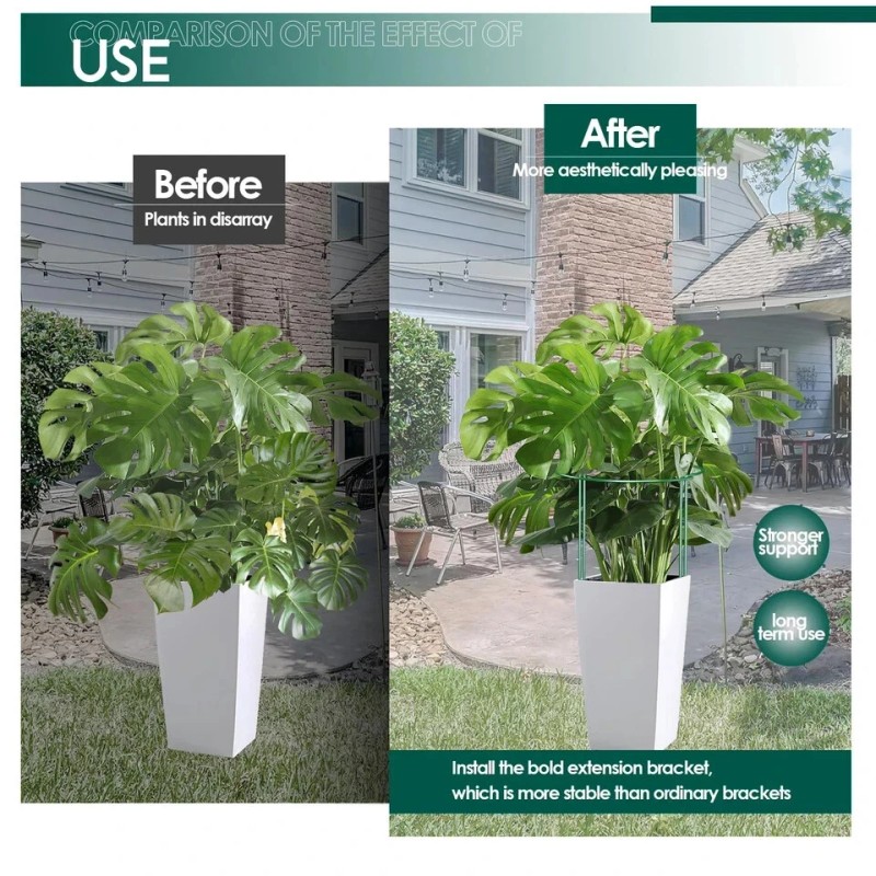 LKSSZS 12 Pack Garden Plant Support Stakes, Half Round Peony