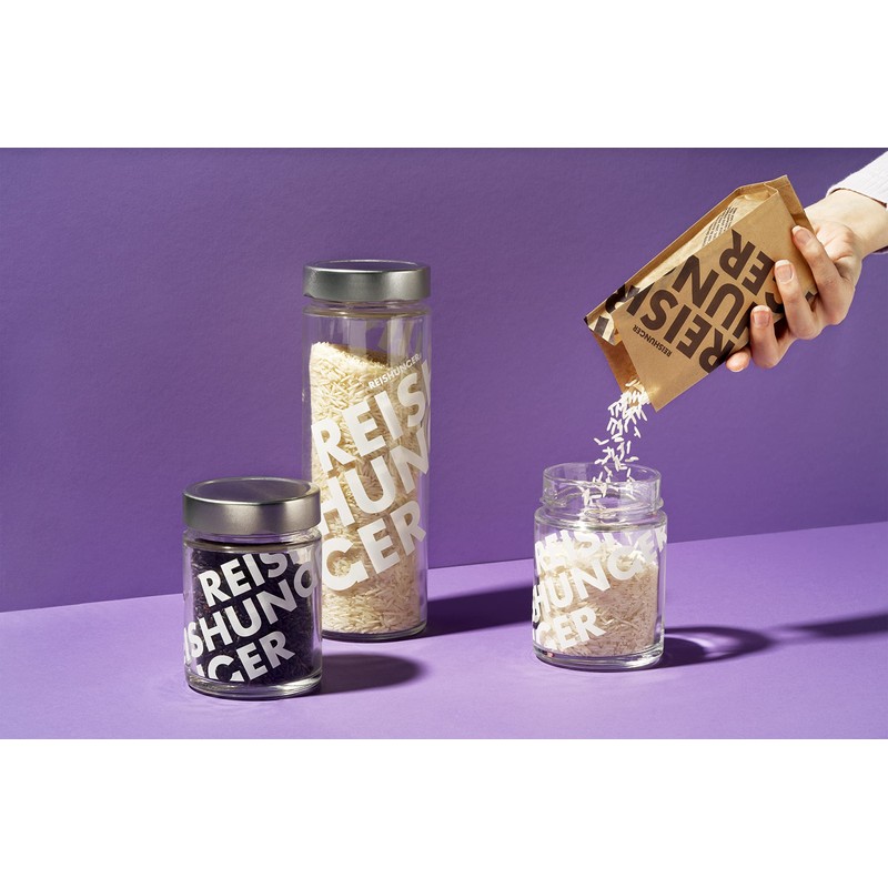 REISHUNGER Rice Jars, Storage Jars Glass with Lid for 300