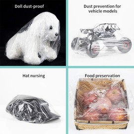 AIDIQIU Disposable Shower Caps 100 Pcs - Multi-Purpose Thickening Elastic Bath Cap Plastic Waterproof Clear Bath Shower Caps Women Spa,Home Use, Hotel and Hair Salon, Portable Travel