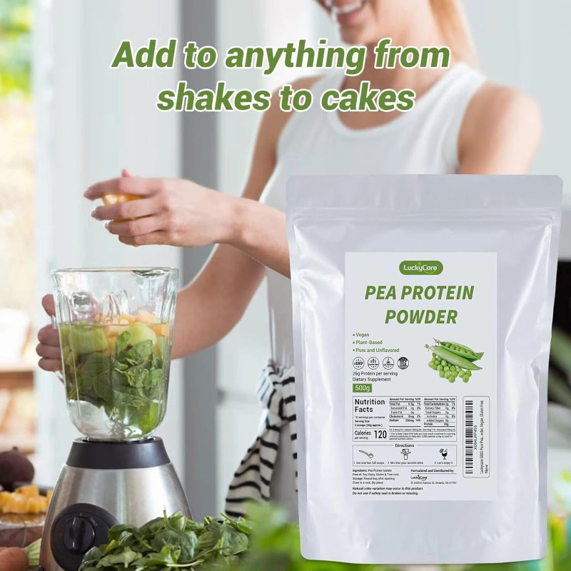 Luckycare 2.2 LBs High Protein Organic Pea Protein Powder, Non-GMO,