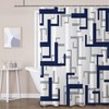 REZAYMRS Geometric Stripe Shower Curtain with 12 Hooks, 72''x72'' Waterproof