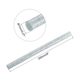 QUARKZMAN Pack of 12 Hot Glue Sticks 7 mm x 200 mm Hot Glue Sticks Colourful Hot Glue Gun Sticks Hot Glue Glue Sticks Glue for DIY Crafts Sealing Glitter Silver