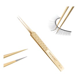 Pinzas Nagaraku Seria Ag, Doradas, Ag-01-12, Para Pestañas