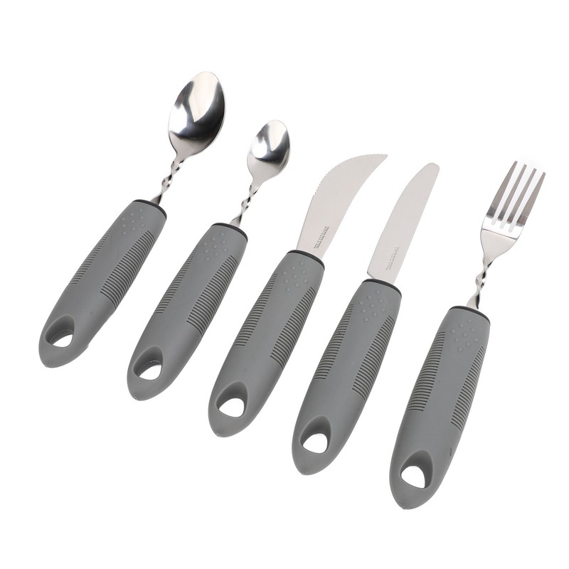 5pcs Bendable Adaptive Utensils Weighted Easy Grip Stainless Steel Special