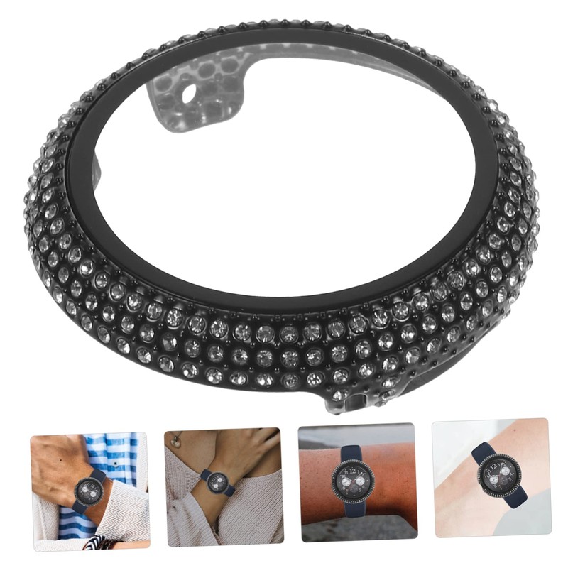 KONTONTY Watch Watch Case with Diamond Inlay Smartwatch Cover Scratch