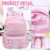 Moerstar School Bag for Girls, Large Capacity Rainbow Patterned Backpack,