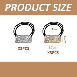 6 Pieces Of Rhinestone Hair Rings, Elastic Hair Rings, Ele Hair Accessories, Hairstyle Tools, Shiny Hair Accessories.