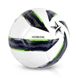 Western Star Soccer Ball Size 4 and Size 5 - Thermo Bonded Construction with Reinforced Seams - Durable Design - Designed for Training & Matches - Performance Soccer Ball Quality - Professional Series
