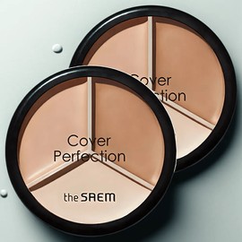 Anjumain The Saem Cover Perfection Triple Pot Concealer 13.1g, Contour Beige, 2 ea. / 더샘 커버 퍼펙션 트리플 팟 컨실러 13.1g, 컨투어 베이지, 2개
