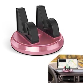 Neferta Pack-1 Car Dashboard Mobile Phone Holder, Vertical and Horizontal One-Handed Pick-up Navigation Holder, 360 Degree Rotatable Self-Adhesive Support Bracket, Universal for Cars Home (Pink)