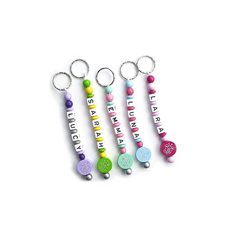 LALALO Butterfly Keyring with Name Engraving - Gift Pendant and