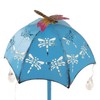 Solar Bird Feeder LED Floor Lamp with Feeding Tray Umbrella